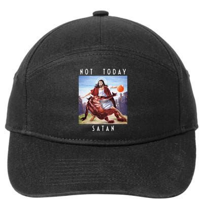 Not Today Satan Jesus Vs Satan In Basketball 7-Panel Snapback Hat