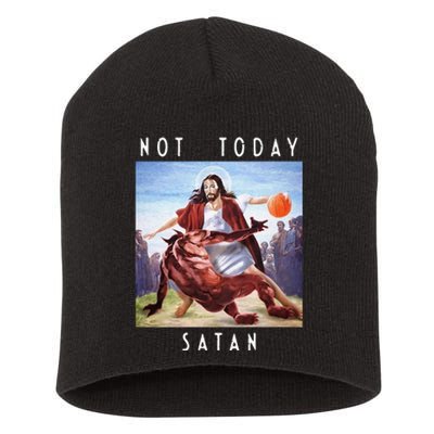 Not Today Satan Jesus Vs Satan In Basketball Short Acrylic Beanie