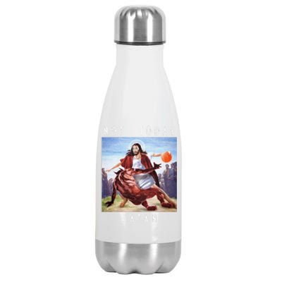 Not Today Satan Jesus Vs Satan In Basketball Stainless Steel Insulated Water Bottle