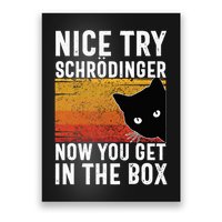 Nice Try Schrodinger Now You Get In The Box Vintage Cat Idea Poster