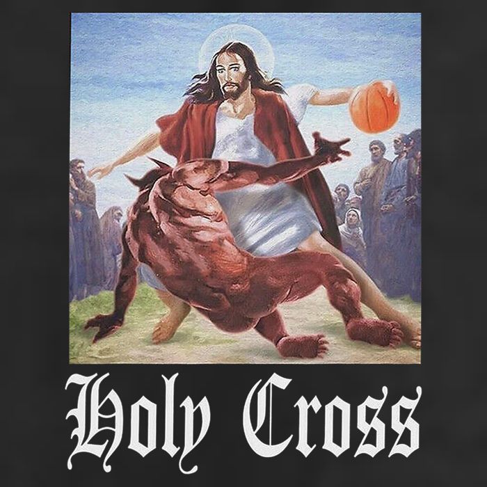 Not Today Satan Jesus Crossover Basketball Holy Cross 7 Panel Mesh Trucker Snapback Hat