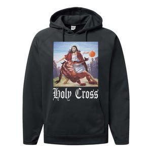 Not Today Satan Jesus Crossover Basketball Holy Cross Performance Fleece Hoodie