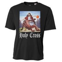 Not Today Satan Jesus Crossover Basketball Holy Cross Cooling Performance Crew T-Shirt