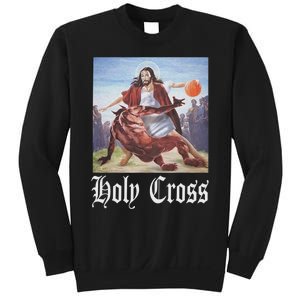 Not Today Satan Jesus Crossover Basketball Holy Cross Sweatshirt