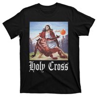 Not Today Satan Jesus Crossover Basketball Holy Cross T-Shirt