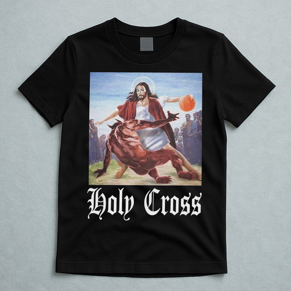 Not Today Satan Jesus Crossover Basketball Holy Cross T-Shirt