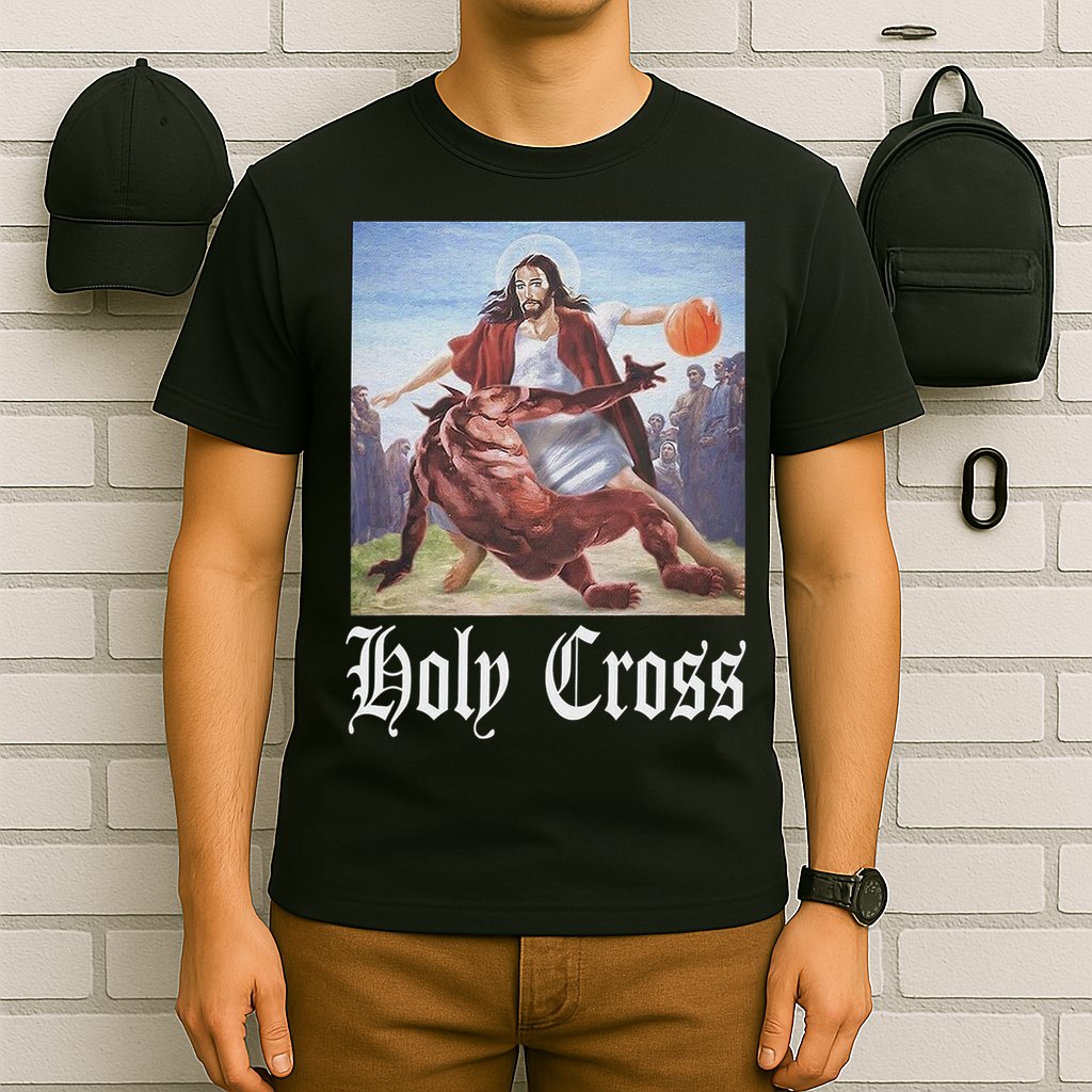 Not Today Satan Jesus Crossover Basketball Holy Cross T-Shirt