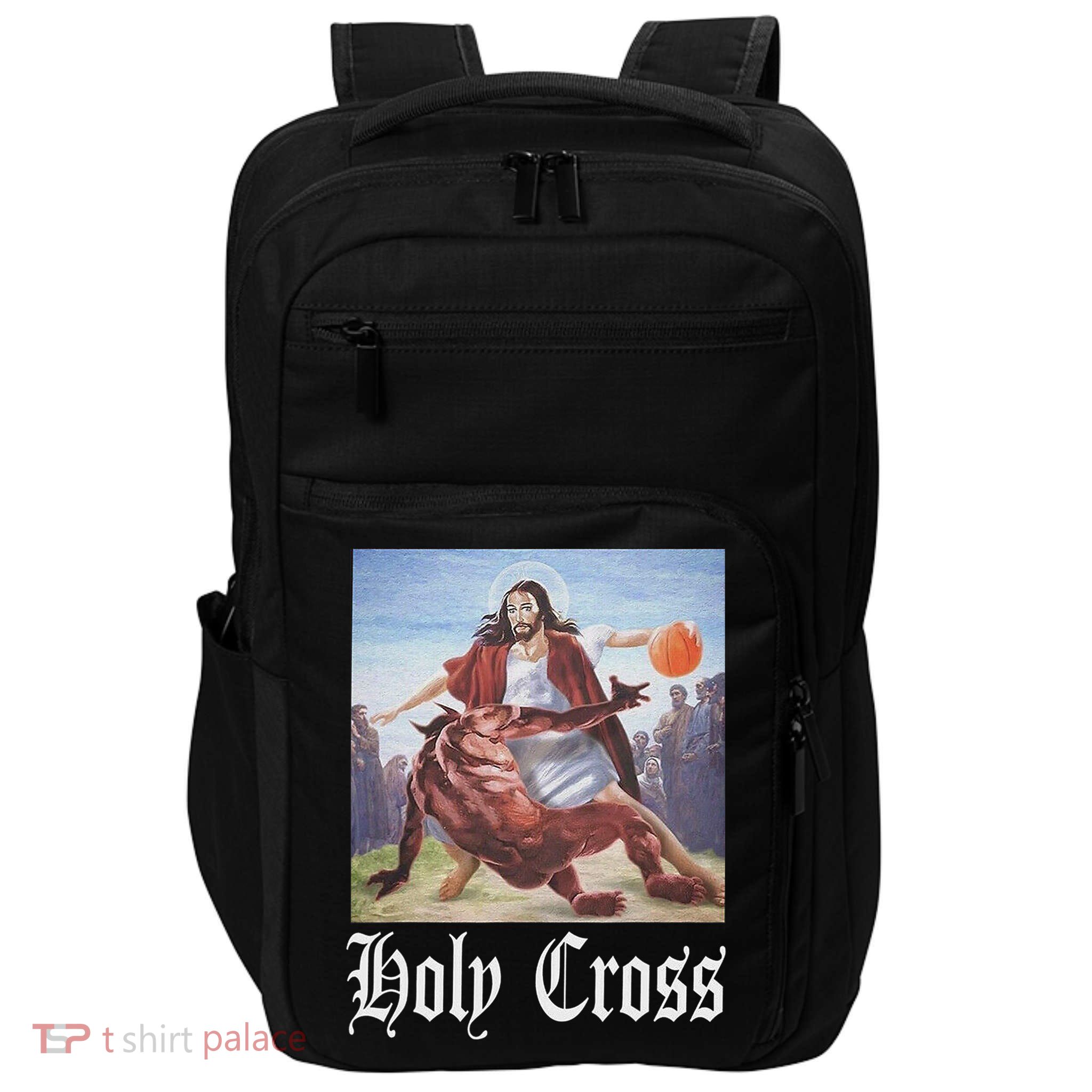 Not Today Satan Jesus Crossover Basketball Holy Cross Impact Tech Backpack