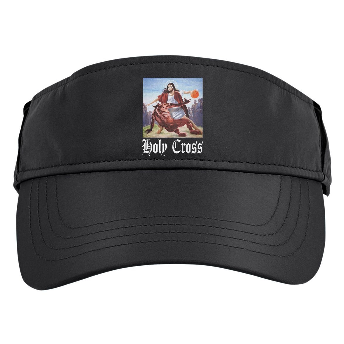 Not Today Satan Jesus Crossover Basketball Holy Cross Adult Drive Performance Visor