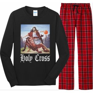 Not Today Satan Jesus Crossover Basketball Holy Cross Long Sleeve Pajama Set