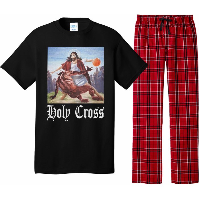 Not Today Satan Jesus Crossover Basketball Holy Cross Pajama Set