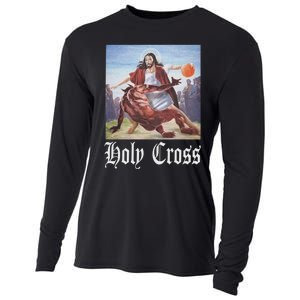 Not Today Satan Jesus Crossover Basketball Holy Cross Cooling Performance Long Sleeve Crew