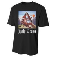 Not Today Satan Jesus Crossover Basketball Holy Cross Performance Sprint T-Shirt