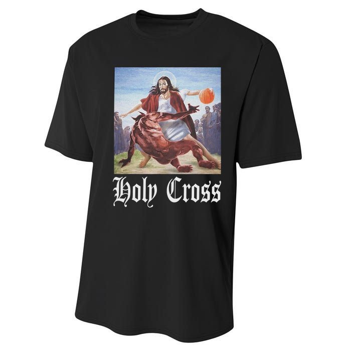 Not Today Satan Jesus Crossover Basketball Holy Cross Performance Sprint T-Shirt