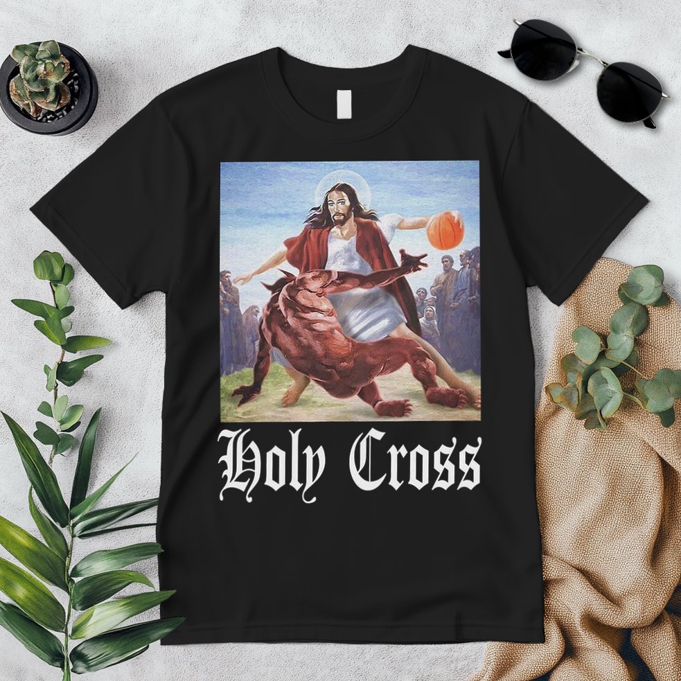 Not Today Satan Jesus Crossover Basketball Holy Cross Premium T-Shirt