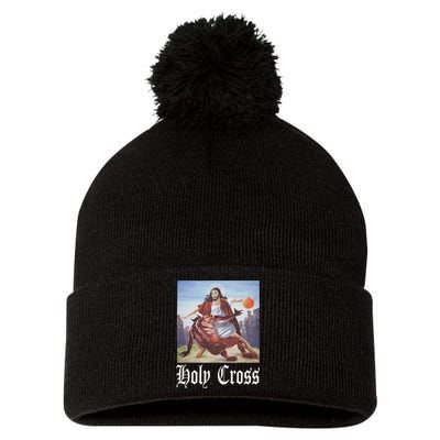 Not Today Satan Jesus Crossover Basketball Holy Cross Pom Pom 12in Knit Beanie