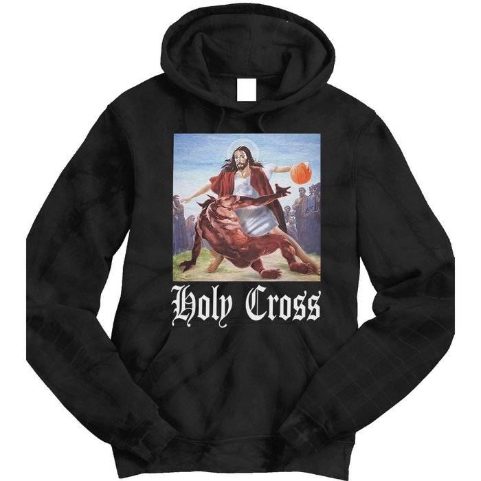 Not Today Satan Jesus Crossover Basketball Holy Cross Tie Dye Hoodie