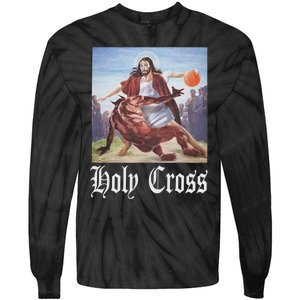 Not Today Satan Jesus Crossover Basketball Holy Cross Tie-Dye Long Sleeve Shirt