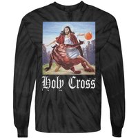 Not Today Satan Jesus Crossover Basketball Holy Cross Tie-Dye Long Sleeve Shirt