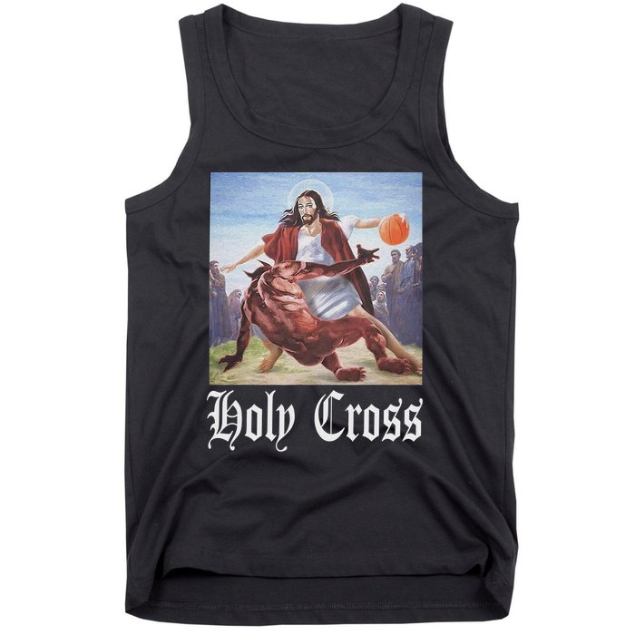 Not Today Satan Jesus Crossover Basketball Holy Cross Tank Top