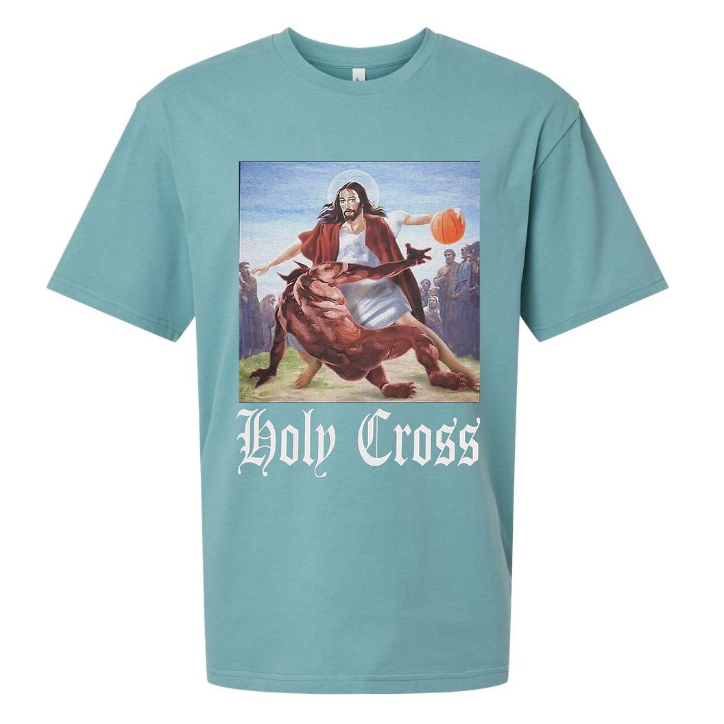 Not Today Satan Jesus Crossover Basketball Holy Cross Sueded Cloud Jersey T-Shirt