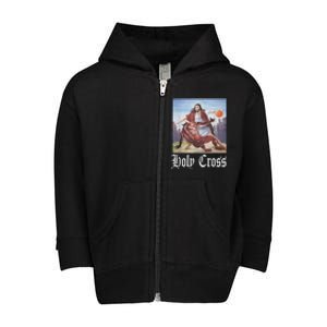 Not Today Satan Jesus Crossover Basketball Holy Cross Toddler Zip Fleece Hoodie