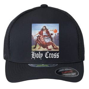 Not Today Satan Jesus Crossover Basketball Holy Cross Flexfit Unipanel Trucker Cap