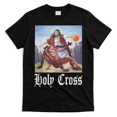 Not Today Satan Jesus Crossover Basketball Holy Cross T-Shirt