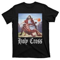 Not Today Satan Jesus Crossover Basketball Holy Cross T-Shirt