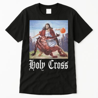 Not Today Satan Jesus Crossover Basketball Holy Cross Tall T-Shirt