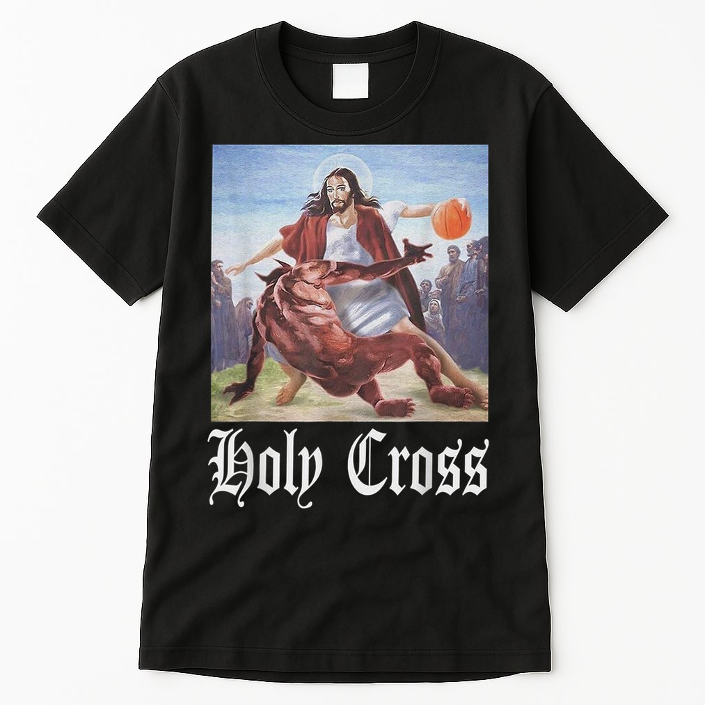 Not Today Satan Jesus Crossover Basketball Holy Cross Tall T-Shirt