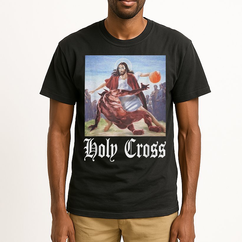 Not Today Satan Jesus Crossover Basketball Holy Cross Tall T-Shirt
