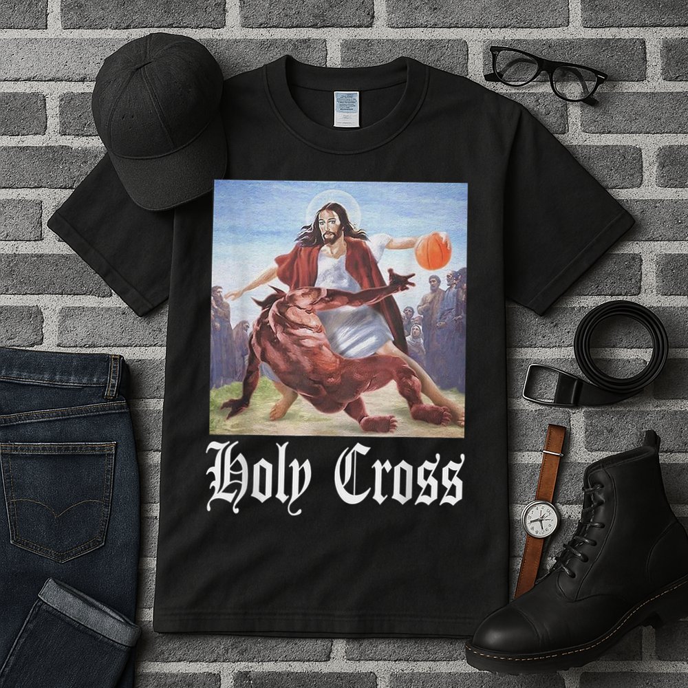 Not Today Satan Jesus Crossover Basketball Holy Cross Tall T-Shirt