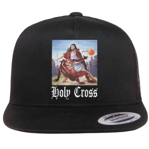 Not Today Satan Jesus Crossover Basketball Holy Cross Flat Bill Trucker Hat