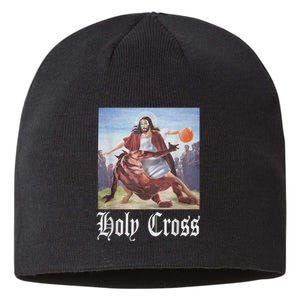 Not Today Satan Jesus Crossover Basketball Holy Cross Sustainable Beanie