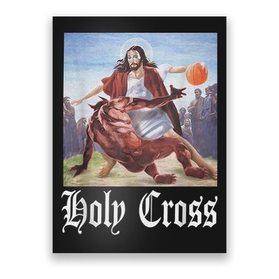 Not Today Satan Jesus Crossover Basketball Holy Cross Poster