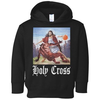 Not Today Satan Jesus Crossover Basketball Holy Cross Toddler Hoodie