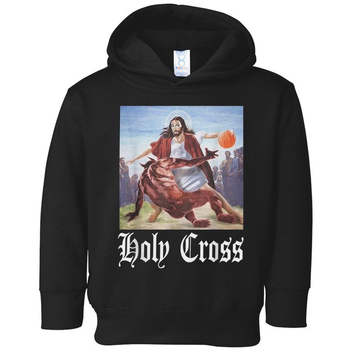 Not Today Satan Jesus Crossover Basketball Holy Cross Toddler Hoodie