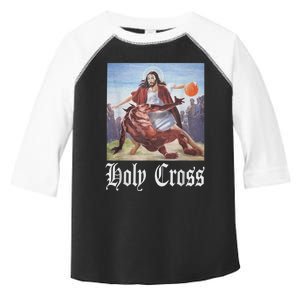 Not Today Satan Jesus Crossover Basketball Holy Cross Toddler Fine Jersey T-Shirt