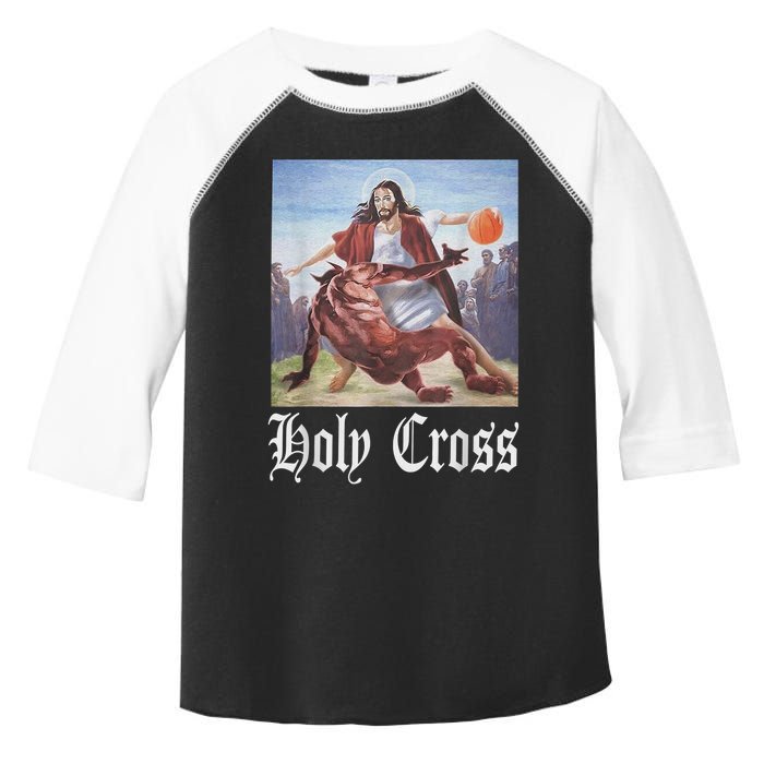 Not Today Satan Jesus Crossover Basketball Holy Cross Toddler Fine Jersey T-Shirt