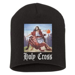 Not Today Satan Jesus Crossover Basketball Holy Cross Short Acrylic Beanie