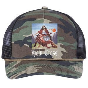 Not Today Satan Jesus Crossover Basketball Holy Cross Retro Rope Trucker Hat Cap