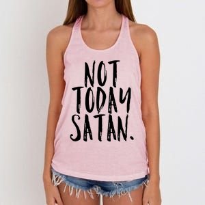 Not Today Satan Christian Victory Bold Faith Jesus Worship Gift Women's Knotted Racerback Tank