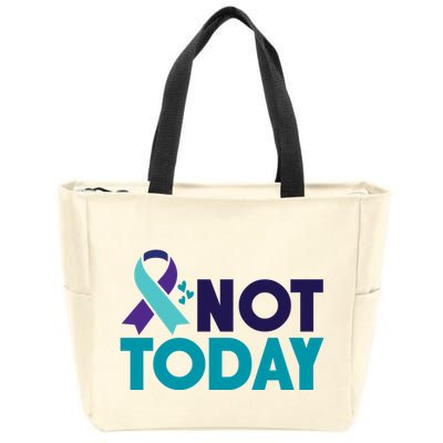Not Today Suicide Prevention Ribbon Zip Tote Bag