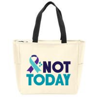 Not Today Suicide Prevention Ribbon Zip Tote Bag