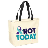 Not Today Suicide Prevention Ribbon Zip Tote Bag