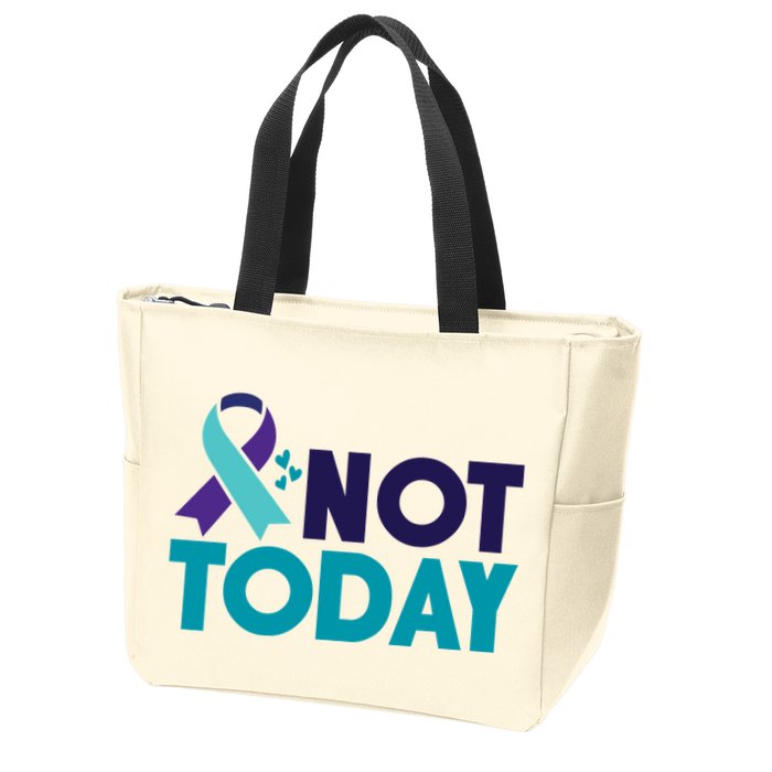 Not Today Suicide Prevention Ribbon Zip Tote Bag