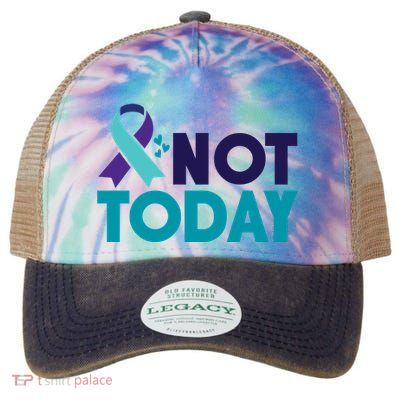 Not Today Suicide Prevention Ribbon Legacy Tie Dye Trucker Hat