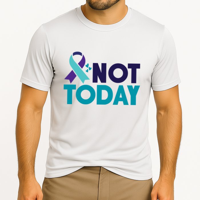 Not Today Suicide Prevention Ribbon Cooling Performance Crew T-Shirt