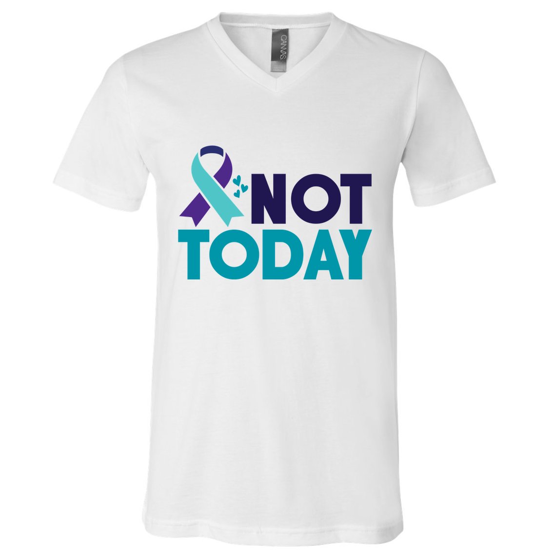 Not Today Suicide Prevention Ribbon V-Neck T-Shirt